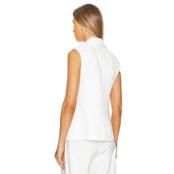 Milly Alba Sleeveless Notched Collar Lined Blazer Vest White 52AJ66-J NEW US 6 - Picture 4 of 12